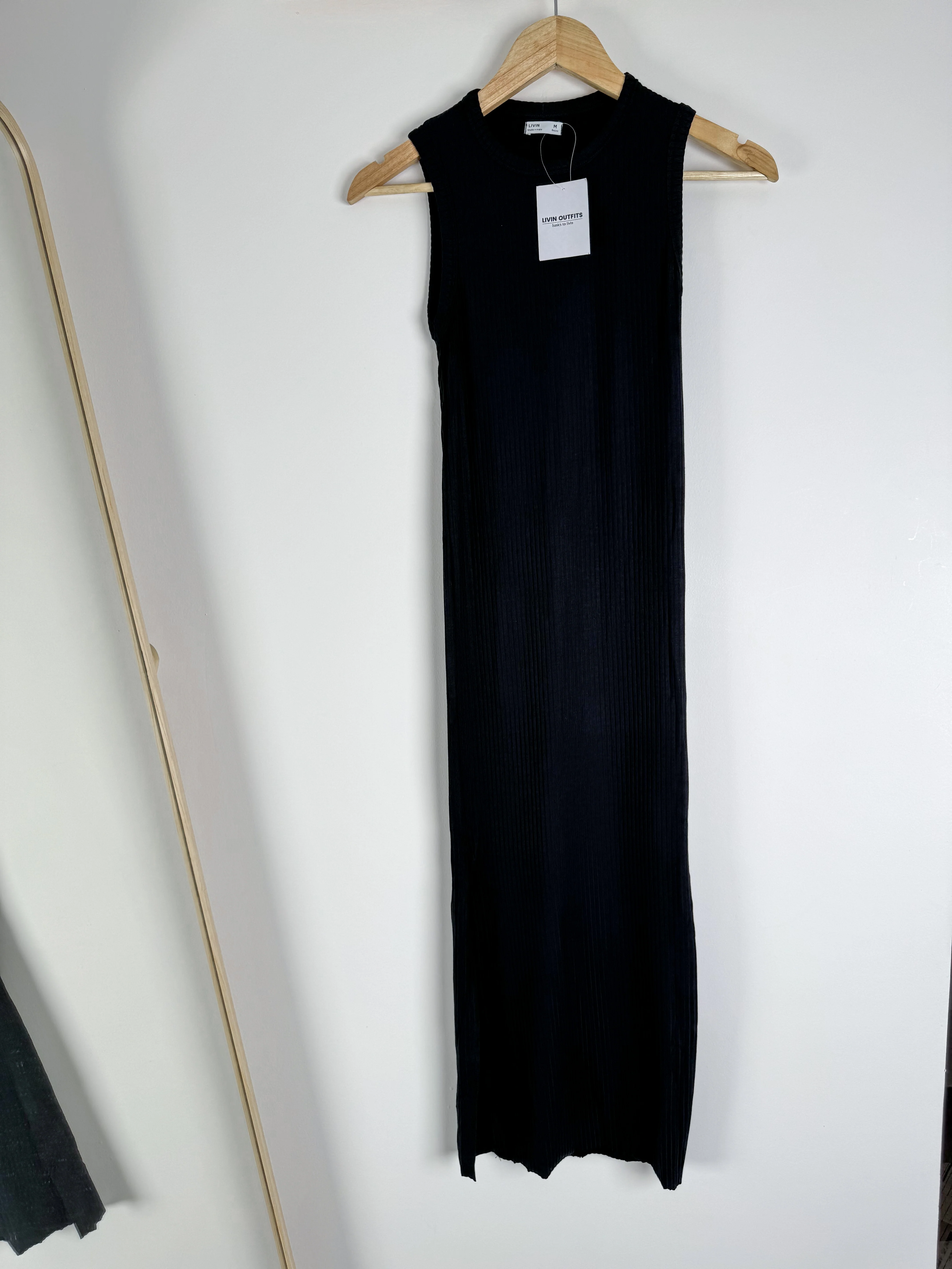 Black Bodycon Dress with Slit - Image 5