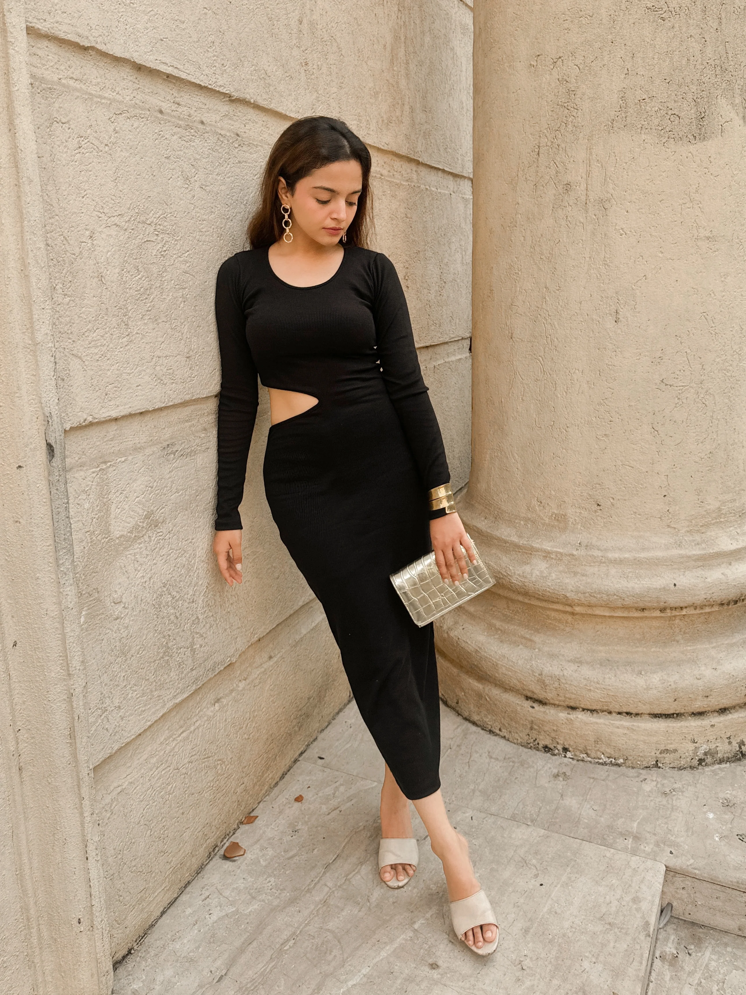 Cutout Full sleeve Bodycon Dress - Image 3