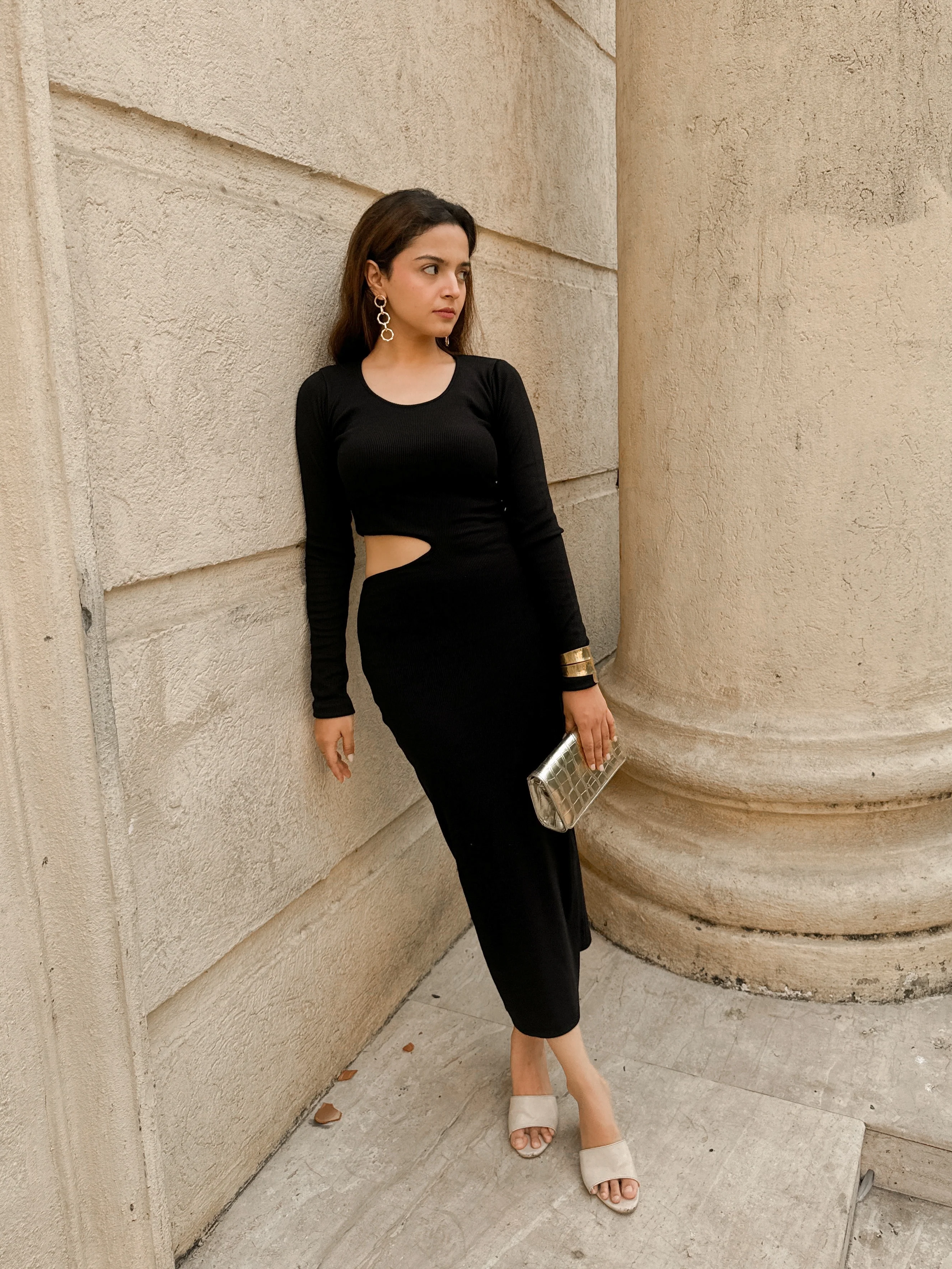 Cutout Full sleeve Bodycon Dress - Image 4